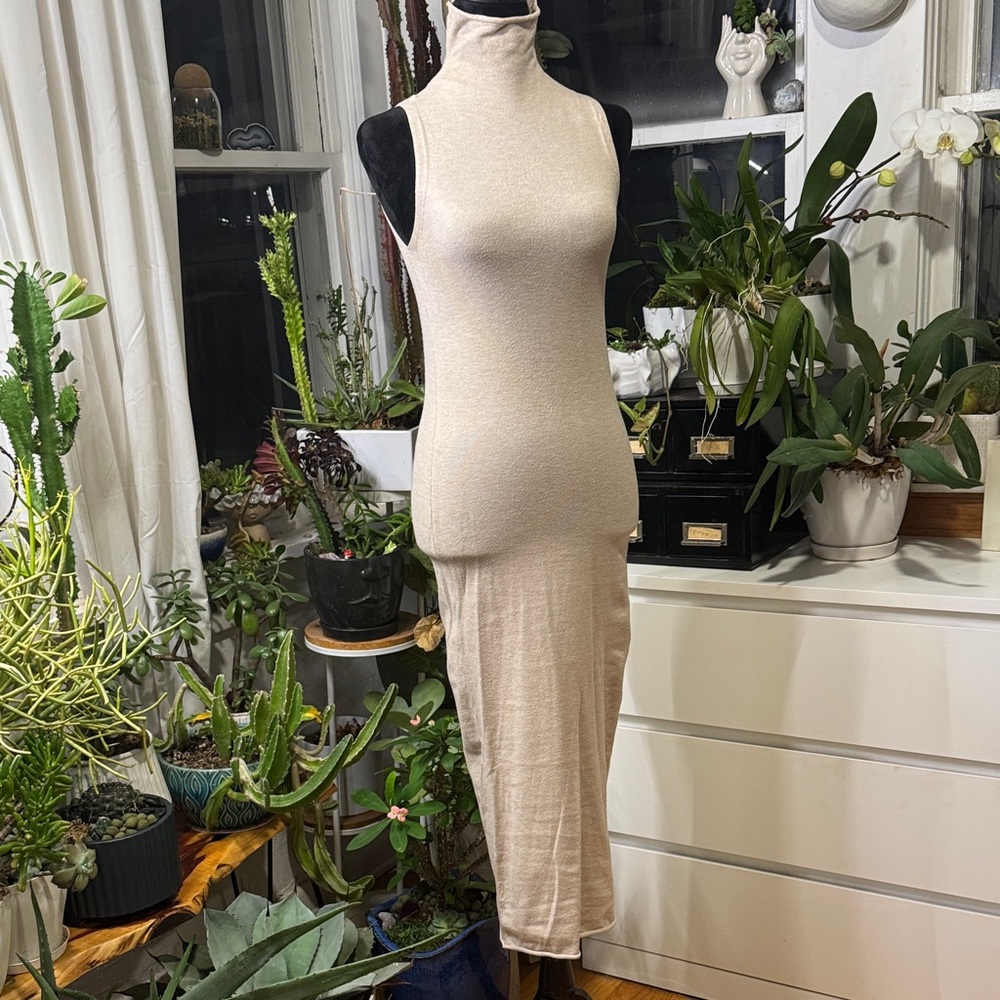 Zara Beige Sleeveless Maxi Dress